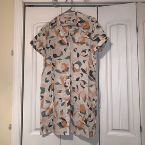 Linen button up dress